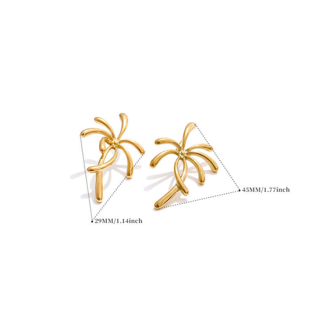 Abstract Palm Stud Earrings