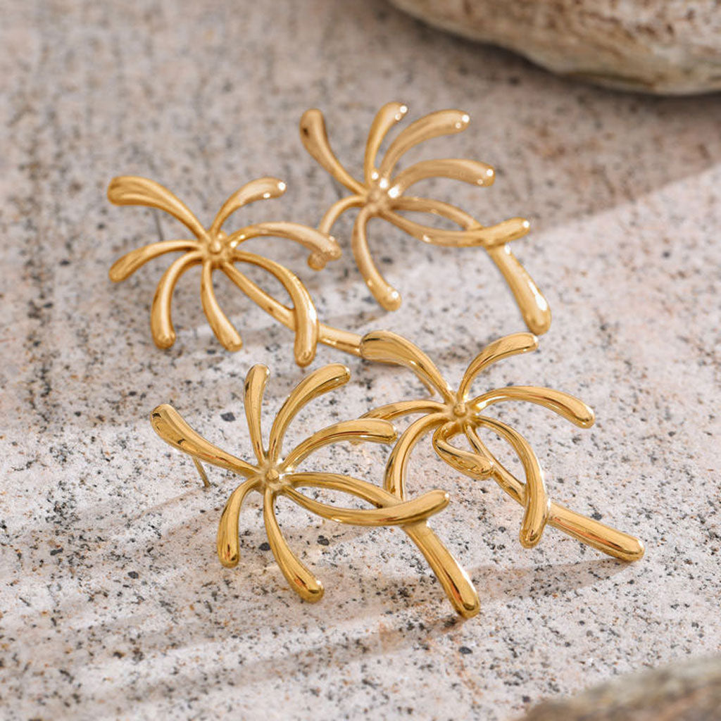 Abstract Palm Stud Earrings